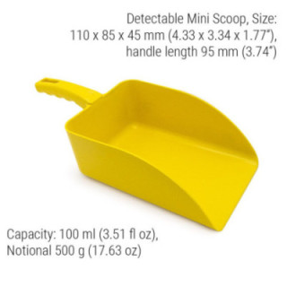 Szufelka kwadratowa wykrywalna Detectamet (Square Scoop) Mini (100 ml / 500 g) — żółty