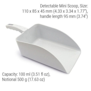 Szufelka kwadratowa wykrywalna Detectamet (Square Scoop) Mini (100 ml / 500 g) — biały