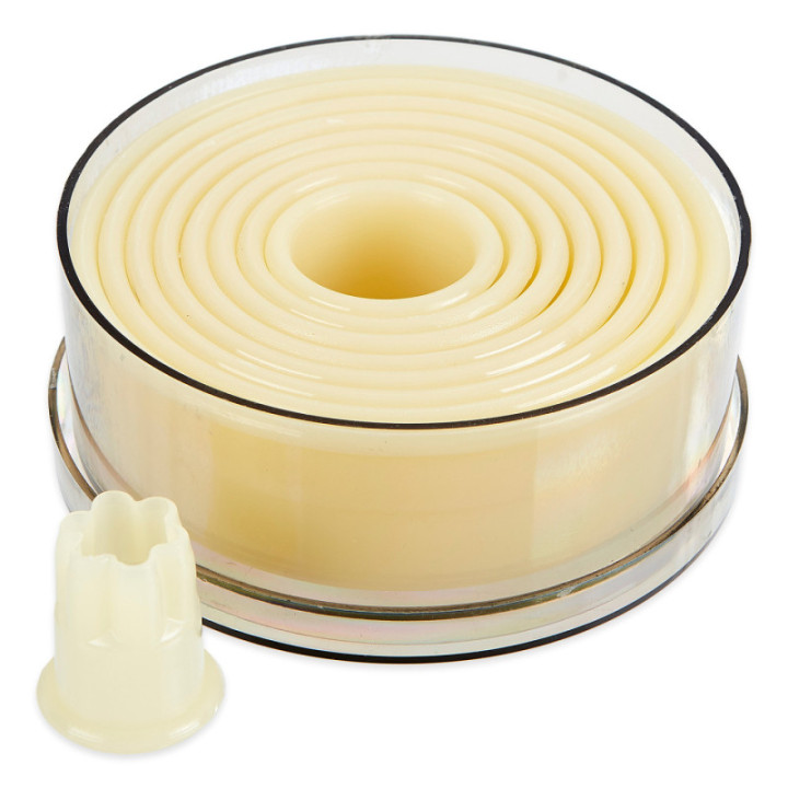 Zestaw wykrawaczy okrągły falisty 9 szt. Ø2.0-10,0 cm nylon