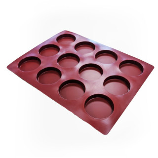 Forma silikonowa SILMAE Cylinder D77 Ø77×16 mm — 6 gniazd | 4BAKE
