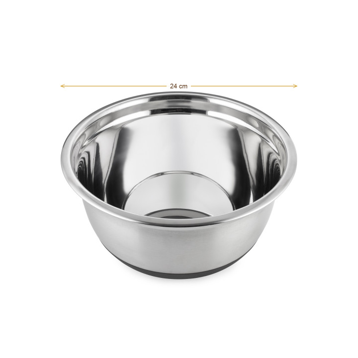 Wymiary produktu — Miska śr. 24 cm poj. 2,5 L stal nierdzewna, SKU TH5000268025