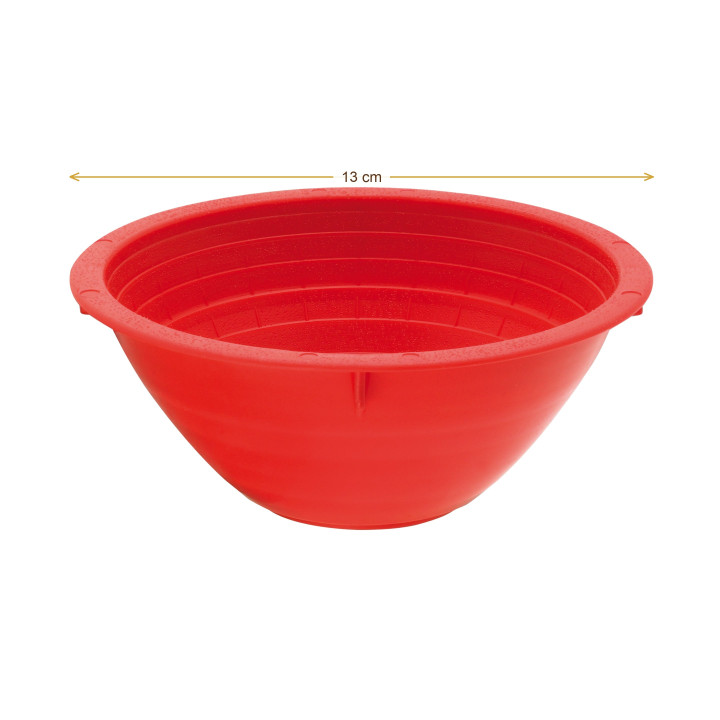 Wymiary produktu — Koszyk do garowania chleba okrągły Ø13 cm do 0,25 kg z tworzywa, czerwony Emil Schmidt 77208, SKU ES77208