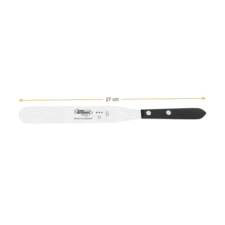 Wymiary produktu — Łopatka do glazury PROFI długość 27,0 cm trzonek z tworzywa (ABS) stal nierdzewna Emil Schmidt 4075, SKU ES40