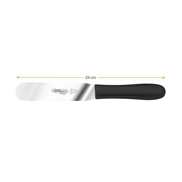 Wymiary produktu — Łopatka do rozsmarowywania BASIS długość 15 cm trzonek z tworzywa (PP) stal nierdzewna Emil Schmidt 5178, SKU