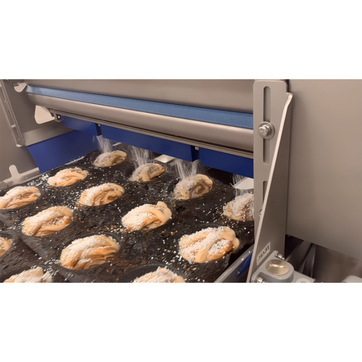 DANMATIC Seeder with brush z kolektorem Target manifold (opcja) – posypywanie produktów na linii