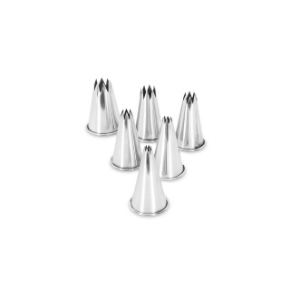 Zestaw tylek gwiazdkowych 6 szt. wysokość 50 mm Ø4-15 mm stal nierdzewna