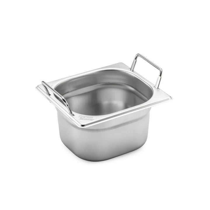 Pojemnik GN 1/6 głębokość 10,0 cm z uchwytami składanymi stal nierdzewna