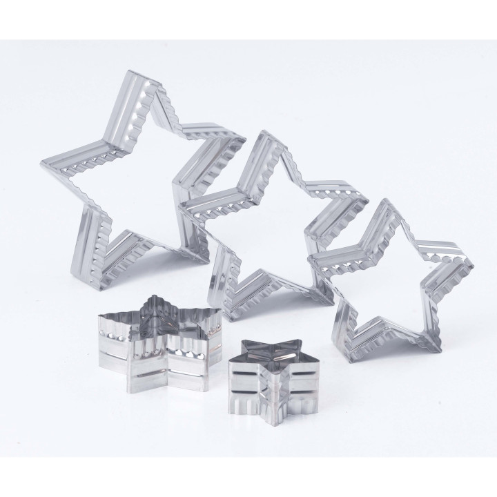 Zestaw wykrawaczy gwiazdka gładki 5 szt. Ø6.0-16,0 cm stal nierdzewna