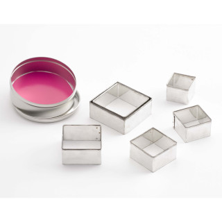 Wykrojniki metalowe 6 szt. kwadratowe gładkie