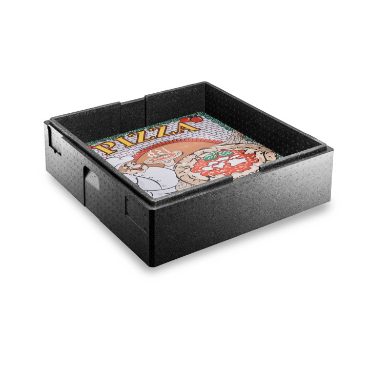Pojemnik izotermiczny kwadrat PIZZA FAMILY wys.16,5 cm poj. 65,0 L