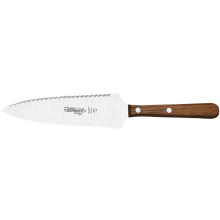 Nóż do tortów ostrze faliste długość 28.5 cm trzonek drewniany stal nierdzewna ostrze ząbkowane i faliste