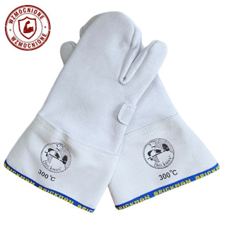 Rękawice piekarskie 3-palce WZMOCNIONE 31 cm do +300°C Skórzane