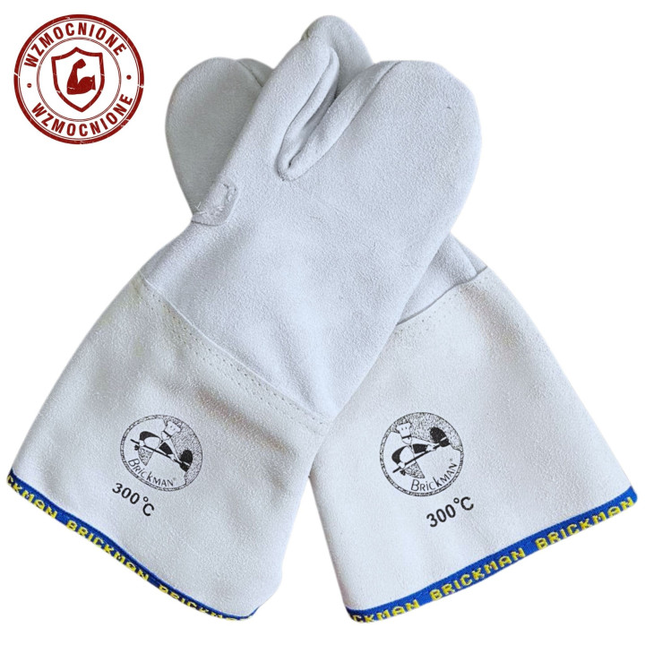 Rękawice piekarskie 3-palce WZMOCNIONE 36 cm do +300°C Skórzane