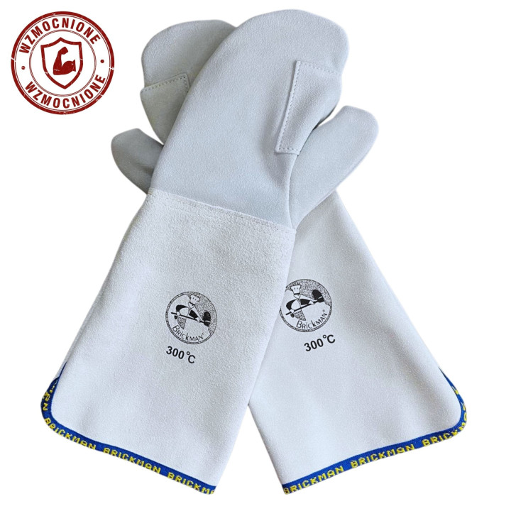 Rękawice piekarskie 1-palec WZMOCNIONE 45 cm do +300°C Skórzane