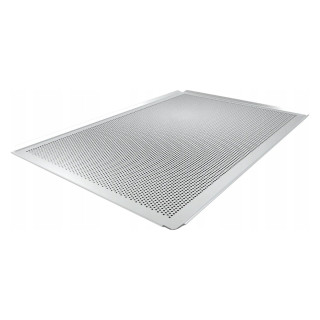 Zestaw 10x Blacha piekarnicza PERFOROWANA 60x40 cm 4 ranty Aluminium wysokość rantu 10 mm