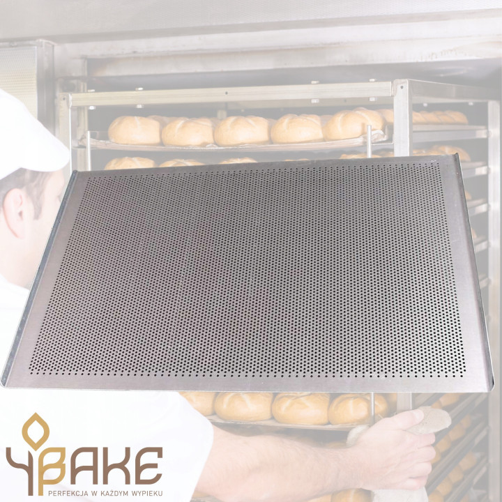 Blacha piekarnicza PERFOROWANA 98x58 cm 2 ranty Aluminium grubość 2 mm