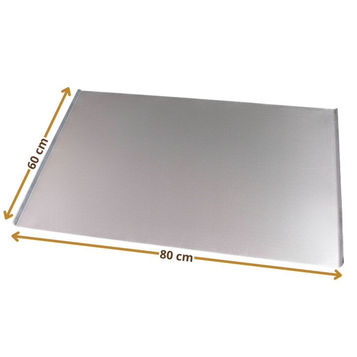 Blacha piekarnicza PEŁNA 80x60 cm 2 ranty Aluminium grubość 2 mm