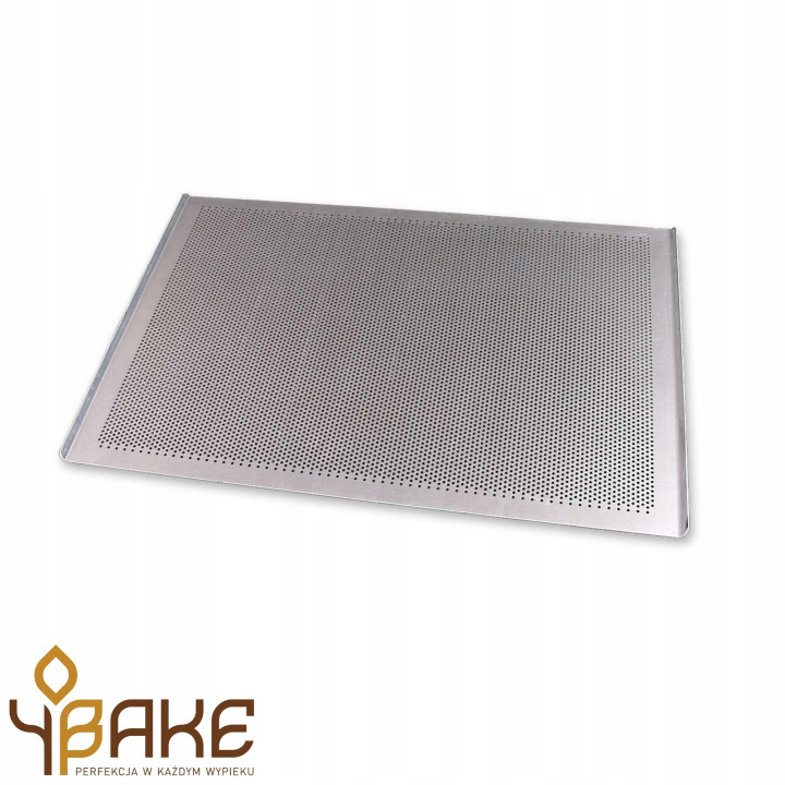 Blacha piekarnicza PERFOROWANA 80x60 cm 2 ranty Aluminium grubość 2 mm
