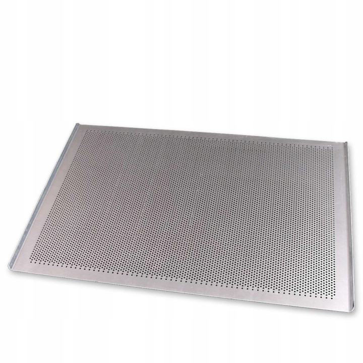 Blacha piekarnicza PERFOROWANA 80x60 cm 2 ranty Aluminium grubość 2 mm