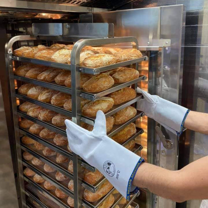 Rękawice piekarskie 1-palec 45 cm do +300°C Skórzane