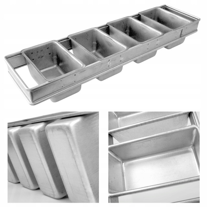 Forma zespolona do pieczenia chleba formowego 4 szt. 165x100x85 mm 0,50 kg L-600