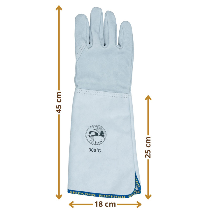 Rękawice piekarskie 5-palców długość 45 cm do +300°C Skórzane