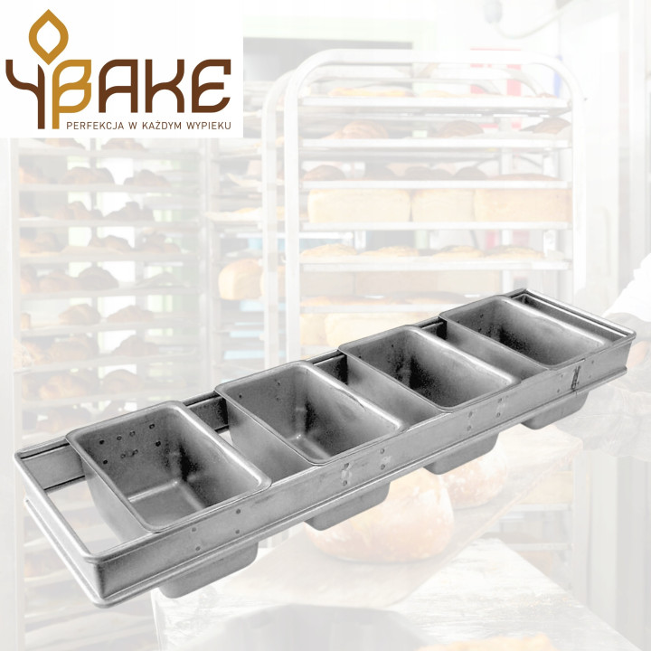 Forma zespolona do pieczenia chleba formowego 4 szt. 23x11x9.5 cm