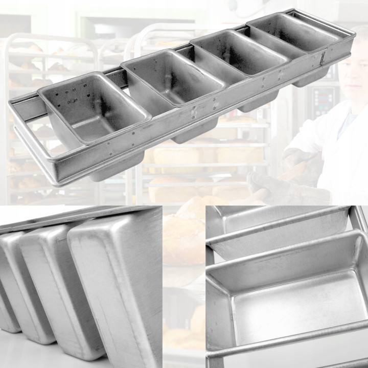 Forma zespolona do pieczenia chleba formowego 4 szt. 23x11x9.5 cm