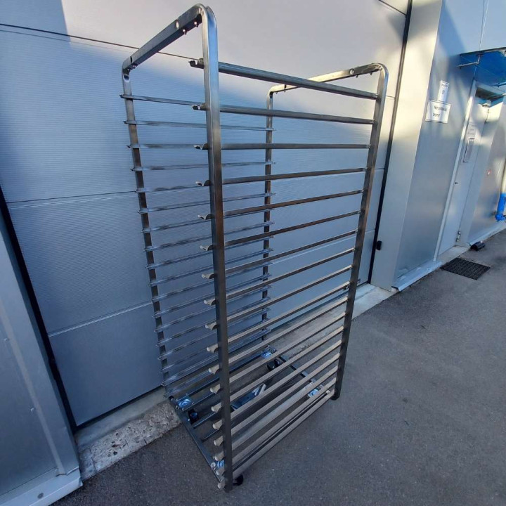 Wózek piecowy do blach 58x78 cm 18 półek (rozstaw 86 mm) stal kwasoodporna skręcany