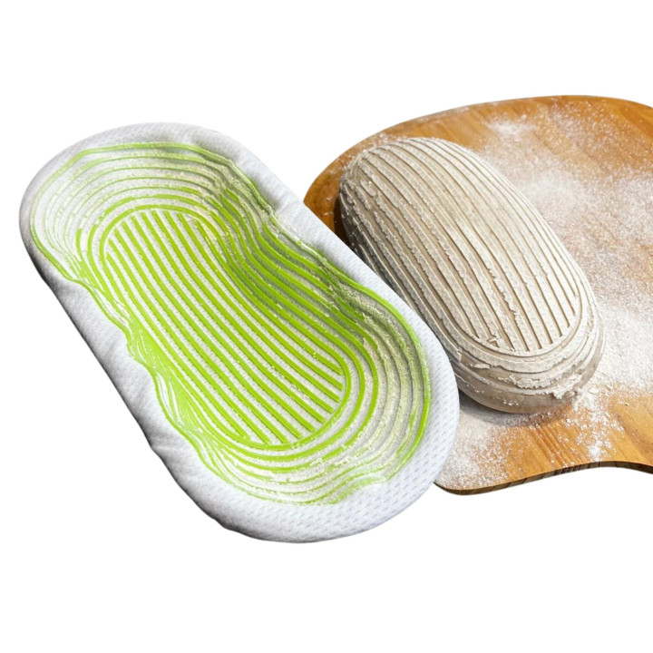 Pokrowiec na koszyk do garowania chleba owalny mini 27.5x12 cm do 0.9 kg (pomarańczowy) Tkanina EVO Special Wzór Wiklinowy