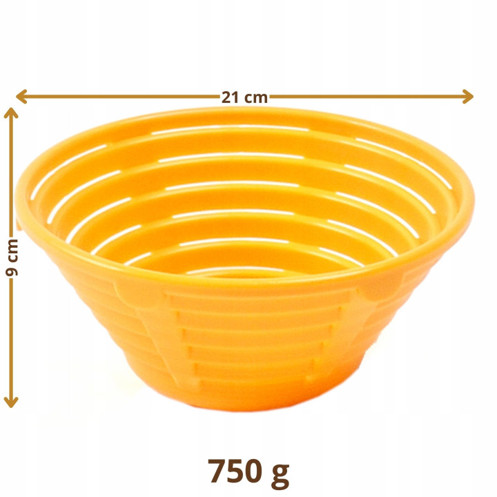 Koszyk do garowania chleba okrągły Ø21 cm do 750 g z tworzywa (PP)