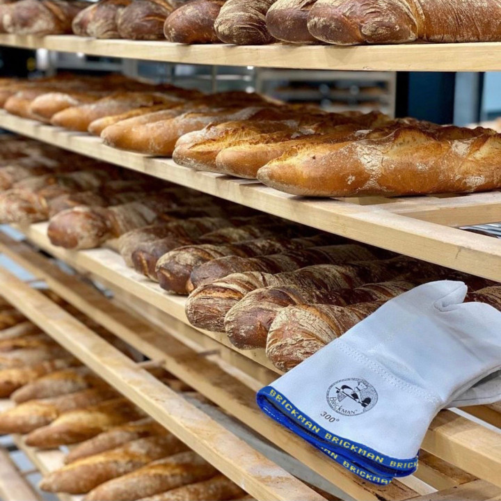 Rękawice piekarskie 3-palce długość 31 cm do +300°C Skórzane