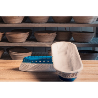 Pokrowiec na koszyk do garowania chleba owalny 30.5x13 cm do 1 kg z wzorem (zielony) Tkanina EVO Special