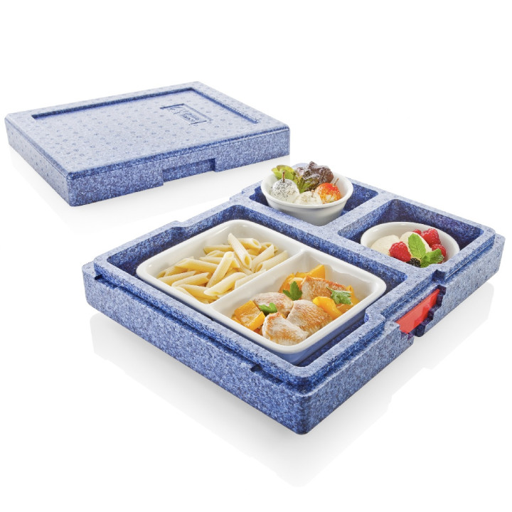 Pojemnik EPP "Dinner Champion" do cateringu LIGHT -1 taca porcelanowa 2 miseczki