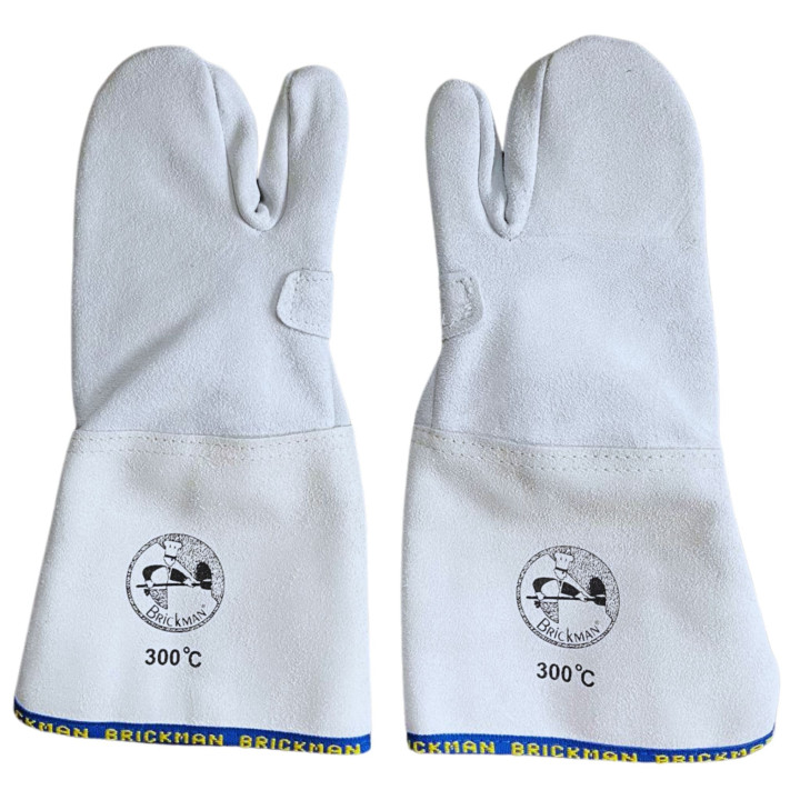 Rękawice piekarskie 3-palce WZMOCNIONE 36 cm do +300°C Skórzane