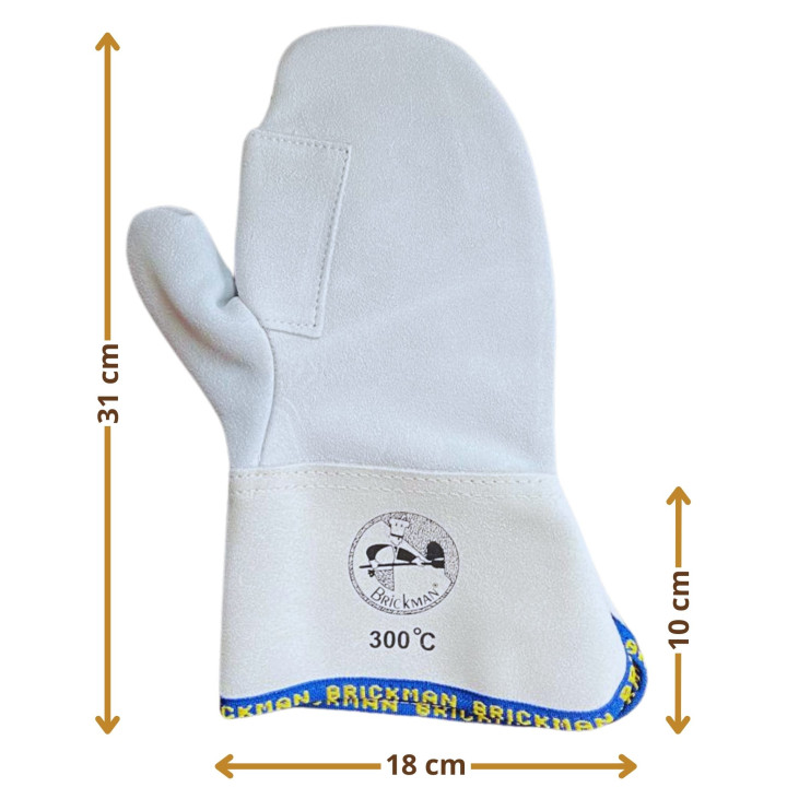 Rękawice piekarskie 1-palec WZMOCNIONE 31 cm do +300°C Skórzane