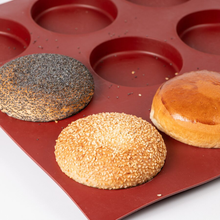 Forma silikonowa SILMAE Hamburger Ø100X20 mm — 400X600