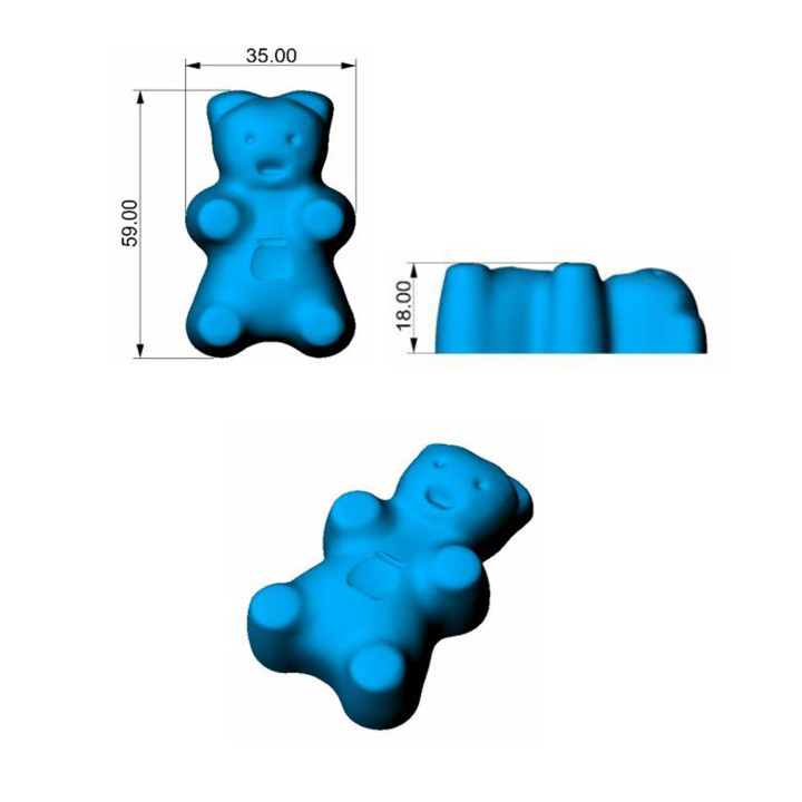 Forma silikonowa SILMAE Bear 59X35X18 mm 64A — 400X600