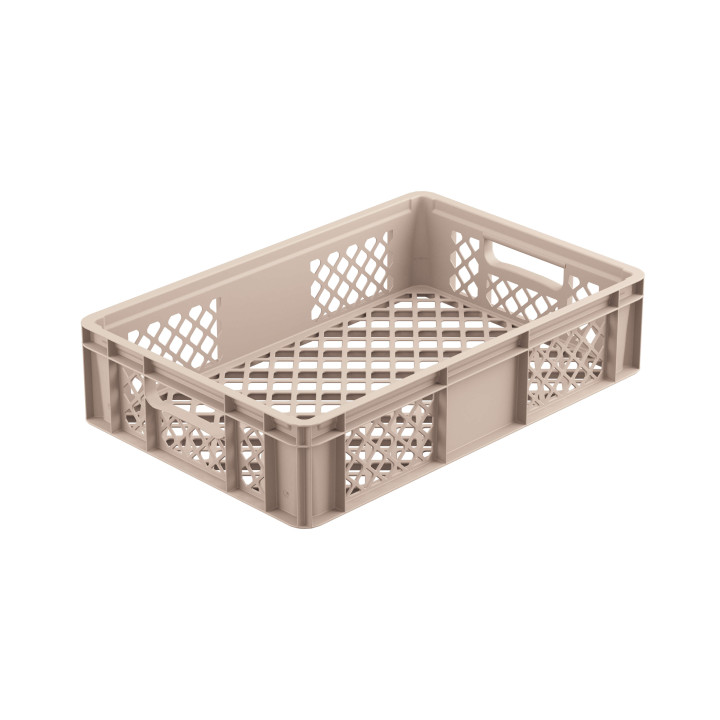 Skrzynka piekarnicza EURO ażurowa 600x400x140mm brązowa BEKUPLAST