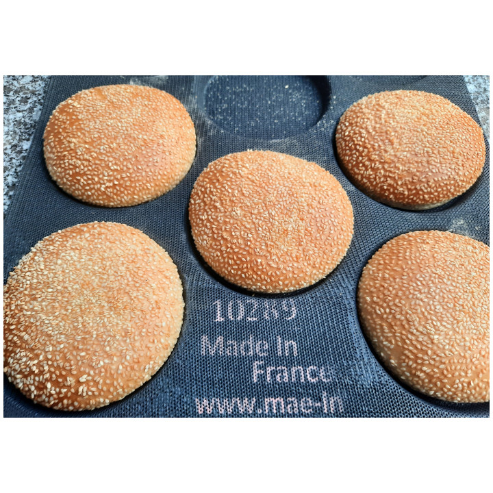 Mata do pieczenia FIBERMAE Hamburger Ø125X18 mm — 400 X 600