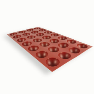 Forma silikonowa GN1/1 Half Sphere 50×25 mm — 24 gniazd | 4BAKE