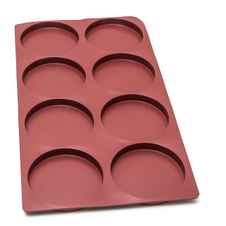 Forma silikonowa SILMAE Cylinder Ø140×18 mm — 8 gniazd | 4BAKE