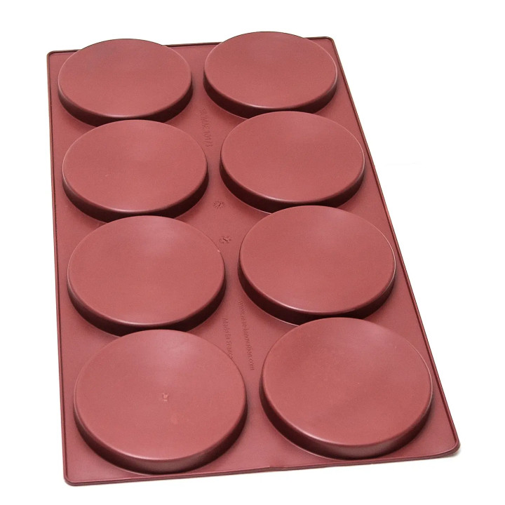 Forma silikonowa SILMAE Cylinder Ø140×18 mm — 8 gniazd | 4BAKE