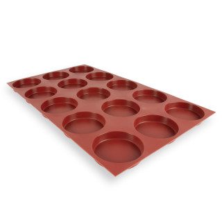 Forma silikonowa SILMAE Cylinder Ø82×15 mm — 24 gn. GN1/1 | 4BAKE