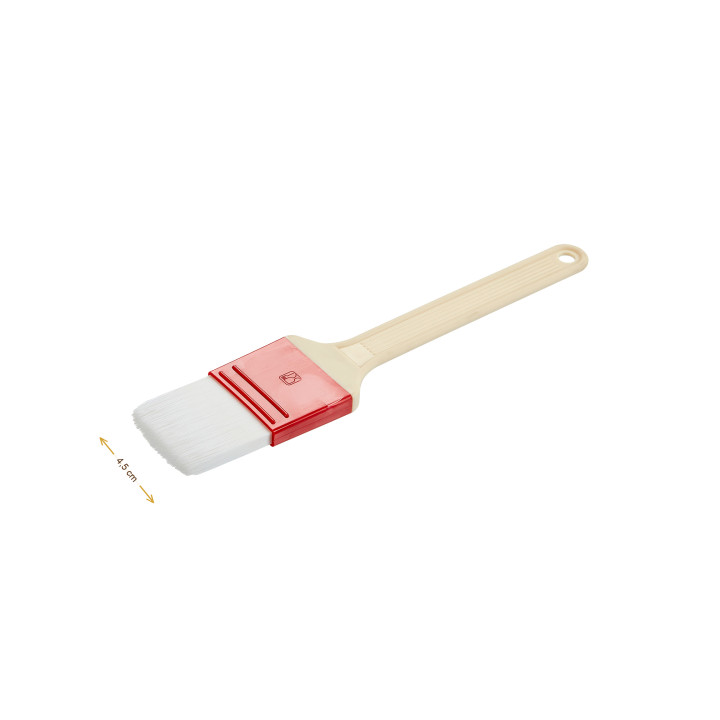 Wymiary produktu — Pędzel cukierniczy szerokość 4,5 cm włosie 4 cm białe włosie poliestrowe z tworzywa, SKU TH8300018478