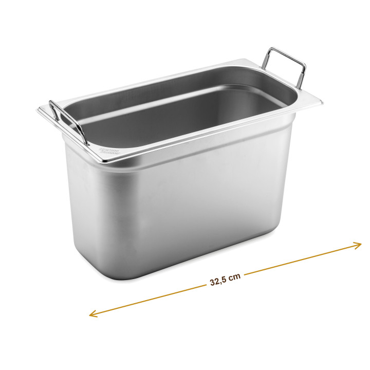 Wymiary produktu — Pojemnik GN 1/3 głębokość 20,0 cm z uchwytami składanymi stal nierdzewna, SKU TH8300010571