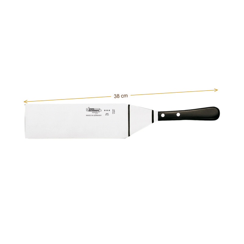 Wymiary produktu — Łopatka do blach PROFI długość 18 cm trzonek z tworzywa (PP) stal nierdzewna Emil Schmidt 4047, SKU ES4047