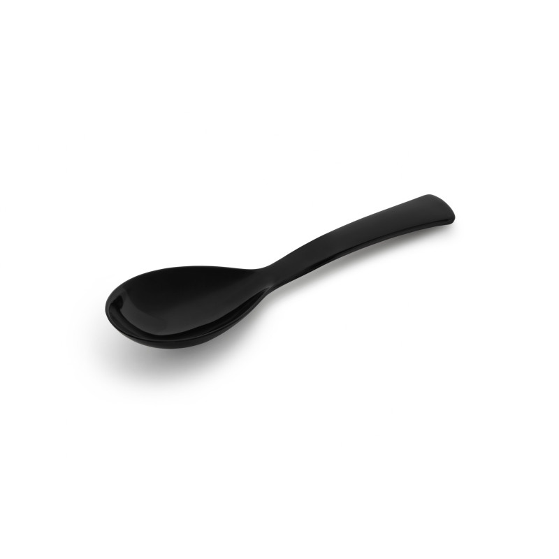 Czarna łyżka do sałatek SAN Thermohauser 24 cm z otworami