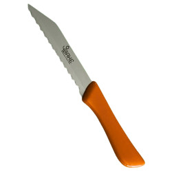 Nóż do nacinania bułek długość 8 cm stal nierdzewna uchwyt pomarańczowy