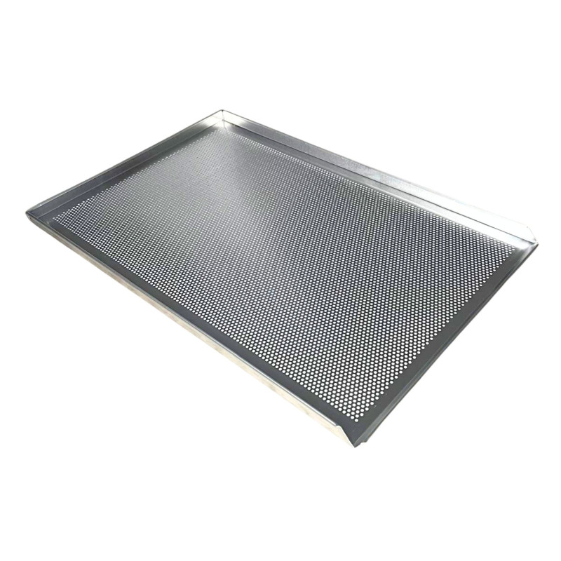 Blacha piekarnicza perforowana Kempf 78×58 cm z trzema ranta